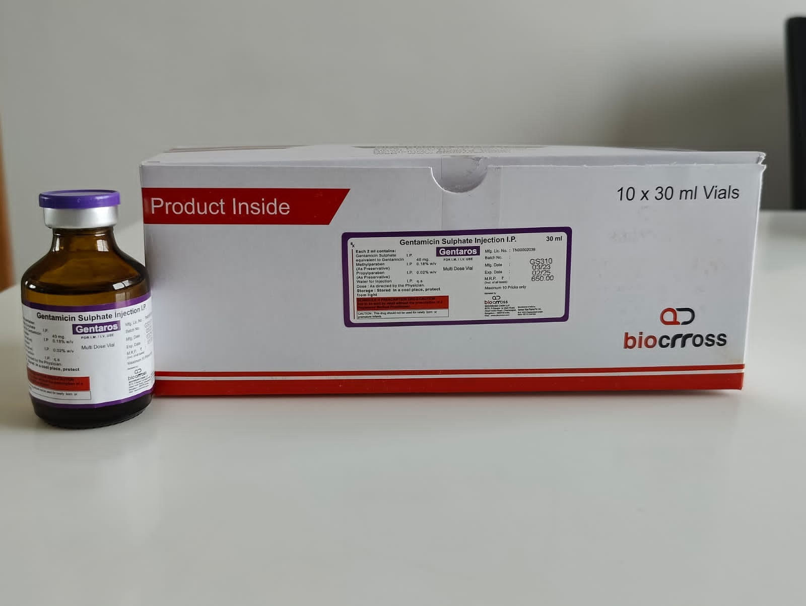 GENTAROS INJ 30ML
